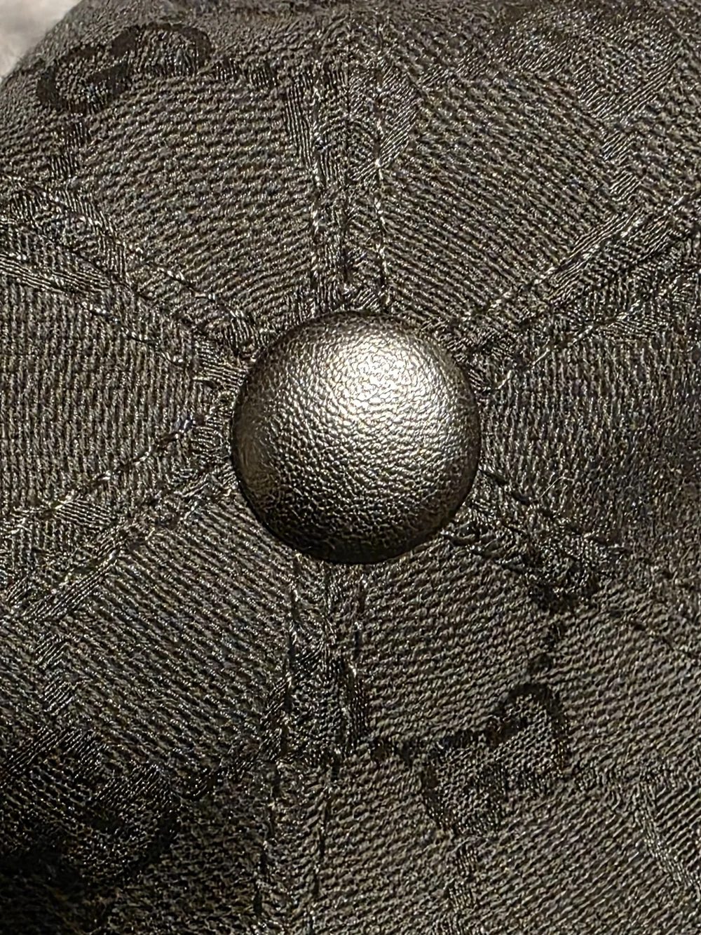 Gucci Black And Gold Embossed Baseball Cap With Tiger